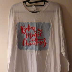 NWOT Glitzy Girlz "Believe In The Magic of Christmas" Women's Plus Top Size XL